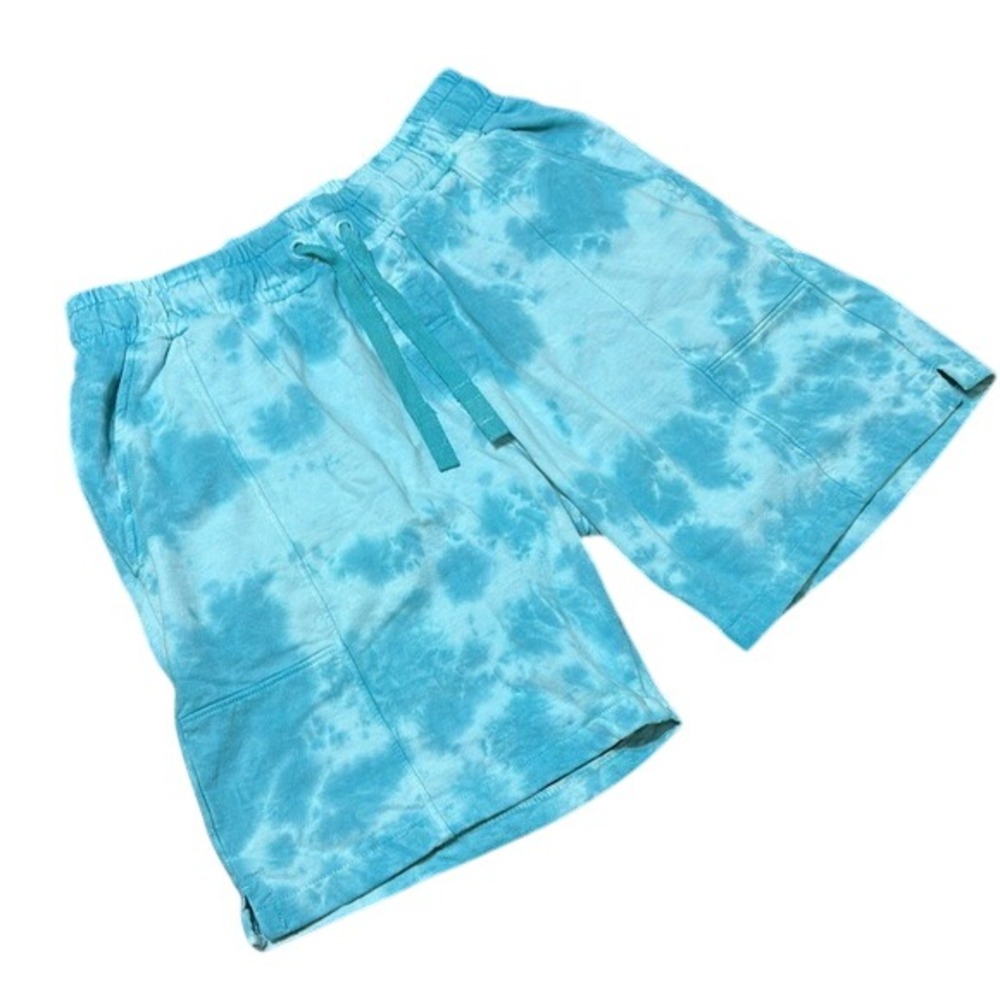 Sovereign Code Hatch Mens Tie Dye Fleece Shorts Teal Mint Blue‎ P7831440AM NWT